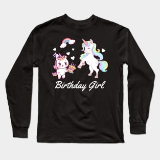 Birthday Girl Unicorn T-Shirt Long Sleeve T-Shirt